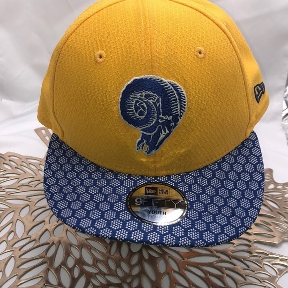 NEW ERA 9FIFTY On Field Sideline Collection Youth SnapBack L.A. RAMS Ball Cap - Picture 1 of 13